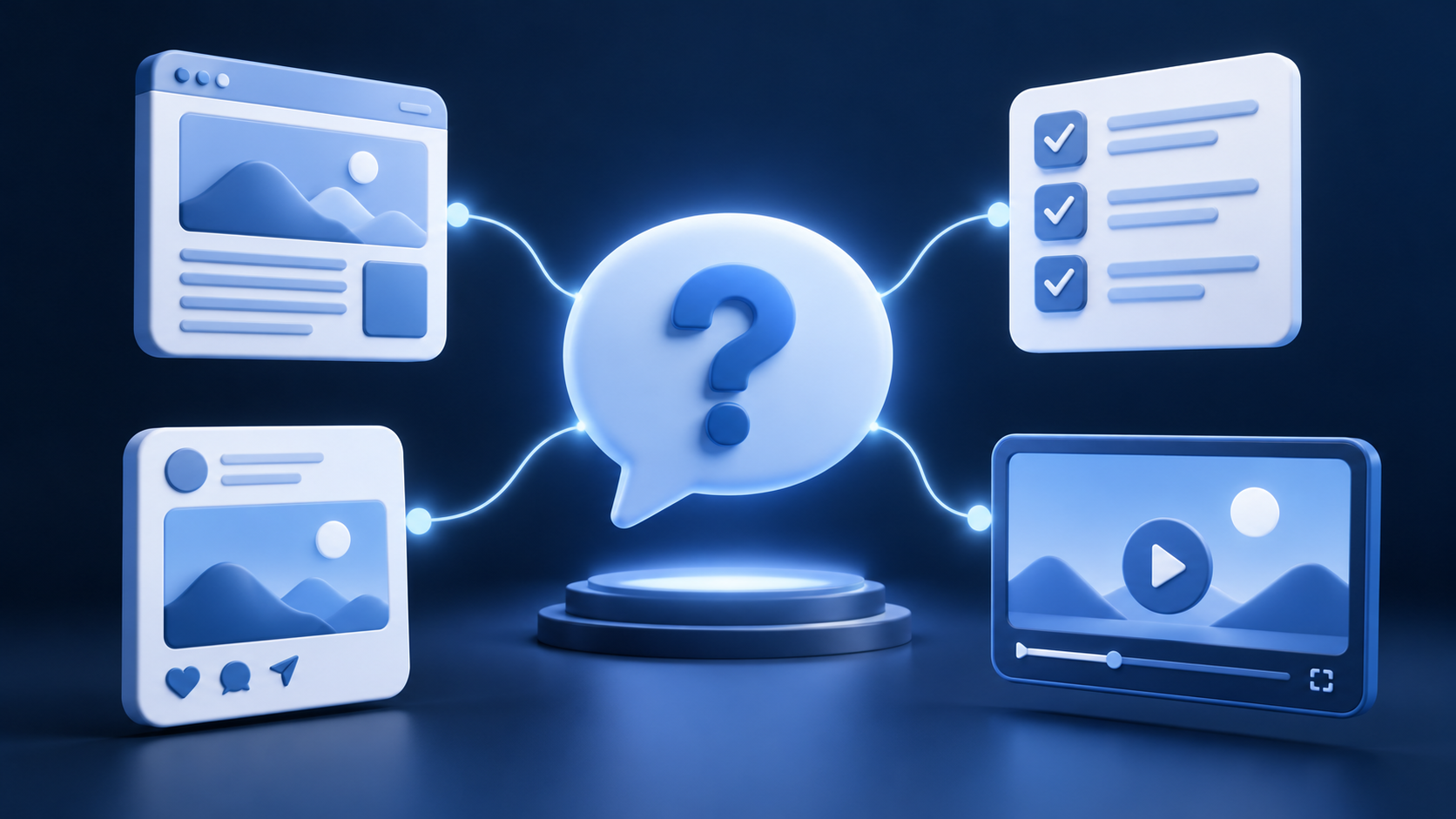 One customer question becomes an article, checklist, short post and video idea.